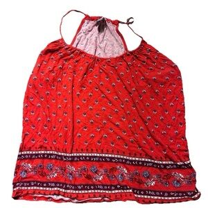 Women’s Old Navy Red Summer Tank Top Purple White Design Size Large